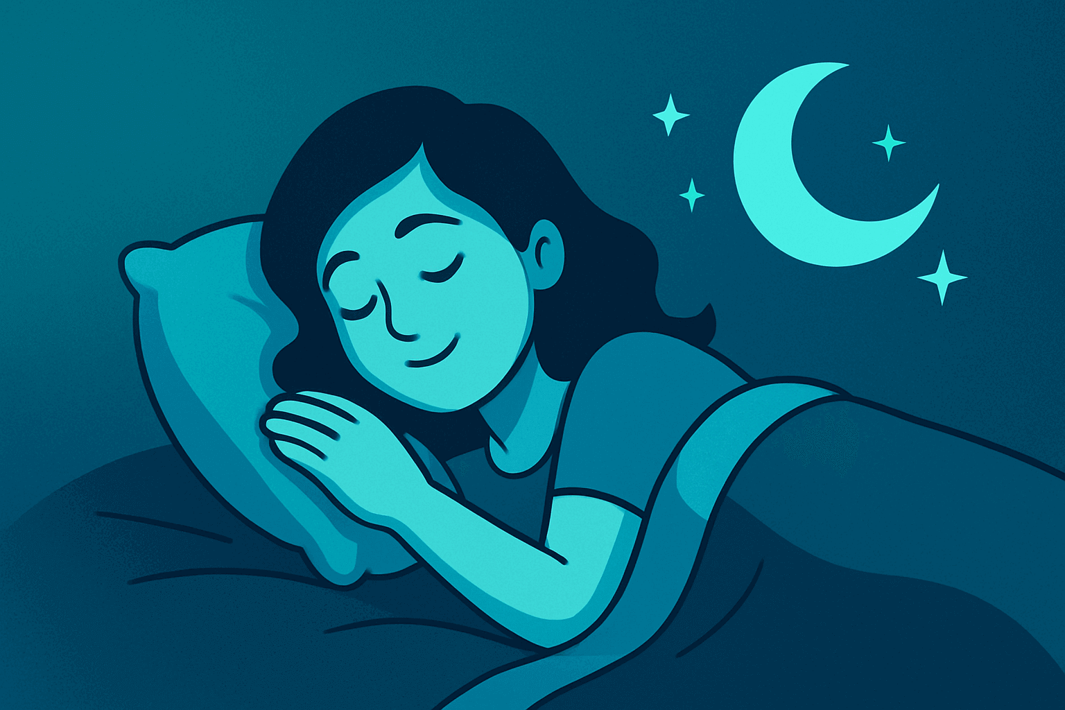 Person sleeping peacefully under soft light