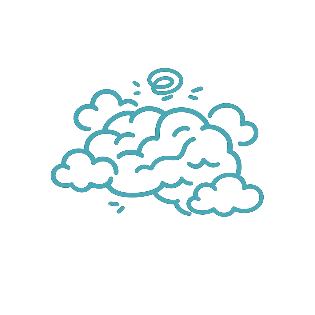 Brain surrounded by fog
